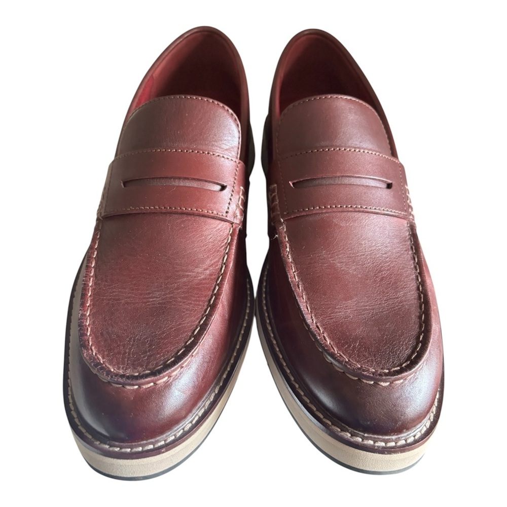 Cole Haan Leather Penny Loafer Dress Shoes Burgundy Grand 360 C38243 - Picture 2 of 7